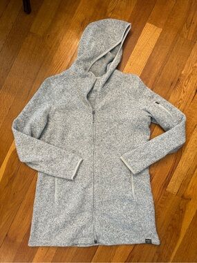 L.L. Bean Light Heather Gray Hooded Teddy Jacket XL cozy